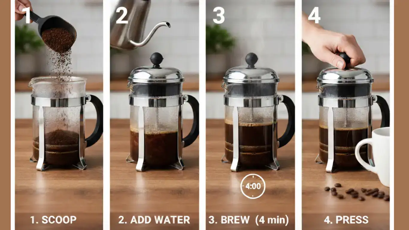 how does a french press coffee maker work