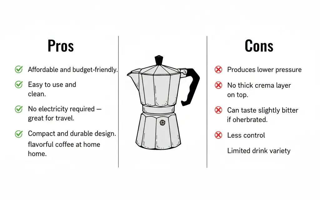 pros and cons of moka pot